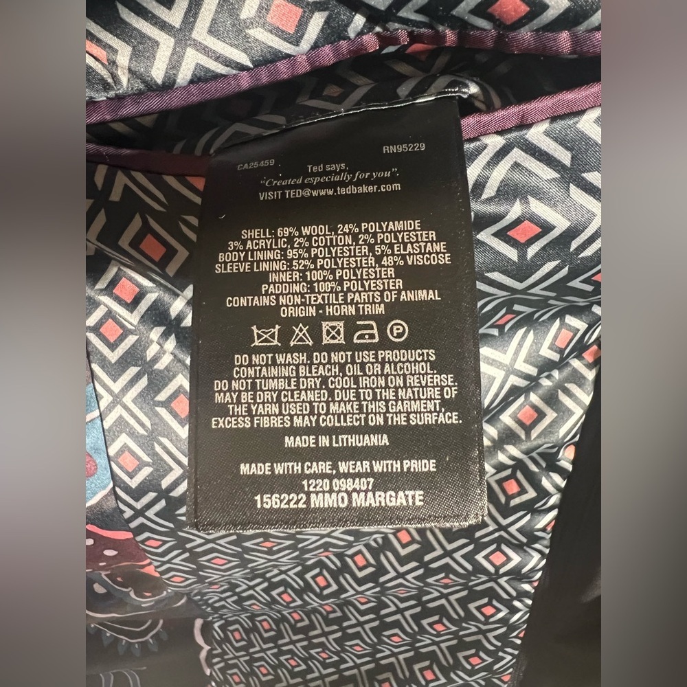 Ted Baker Men’s Margate Wool Blend Coat | 4 (US L) NWOT - Picture 8 of 16